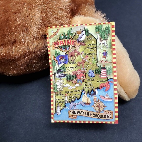 The Petting Zoo Moose Maine 17" Plush Stuffed Animal Purple Tutu Bow Brown Local - Picture 6 of 8